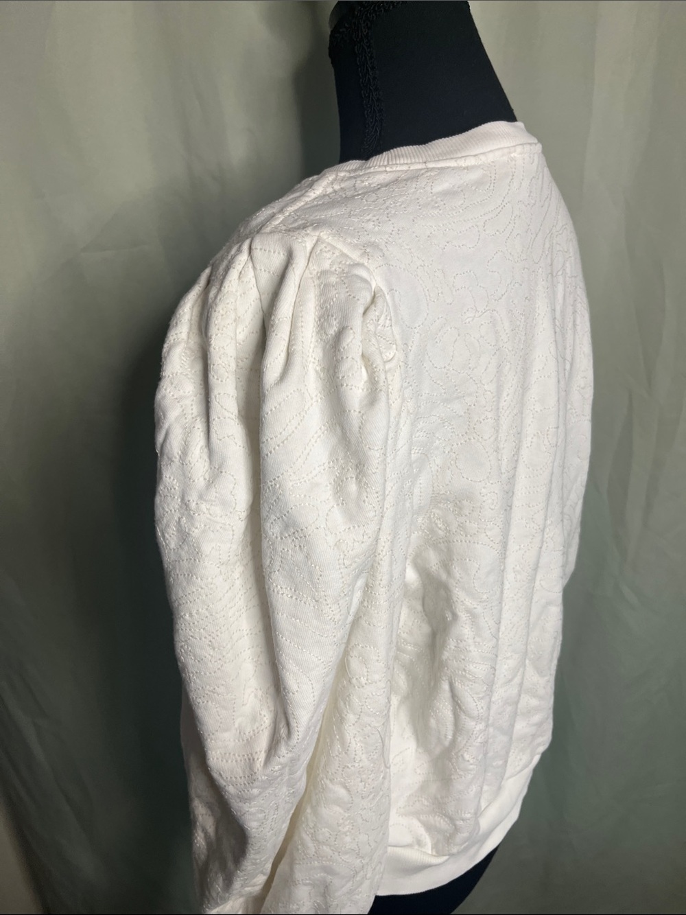 Cleobella White Textured Puff-Sleeve Pullover - Picture 6 of 9